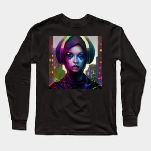 Cyberpunk Muslim Woman Long Sleeve T-Shirt